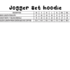 jogger hoodie size chart