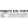 joggers size chart