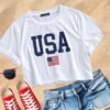 usa crop top