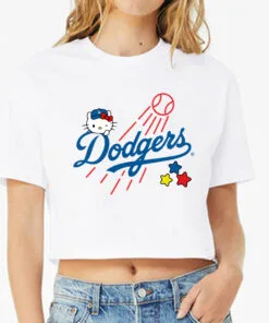 Hello Kitty Dodgers crop top