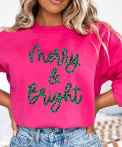 Merry & Bright Glitter sweatshirt