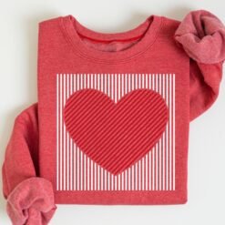 Retro Valentines Heart Sweatshirt, Cute Love Sweatshirt