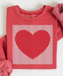 Retro Valentines Heart Sweatshirt, Cute Love Sweatshirt