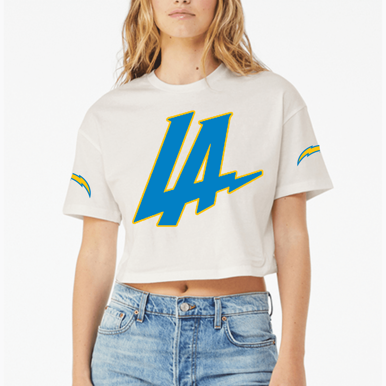 chargers crop top