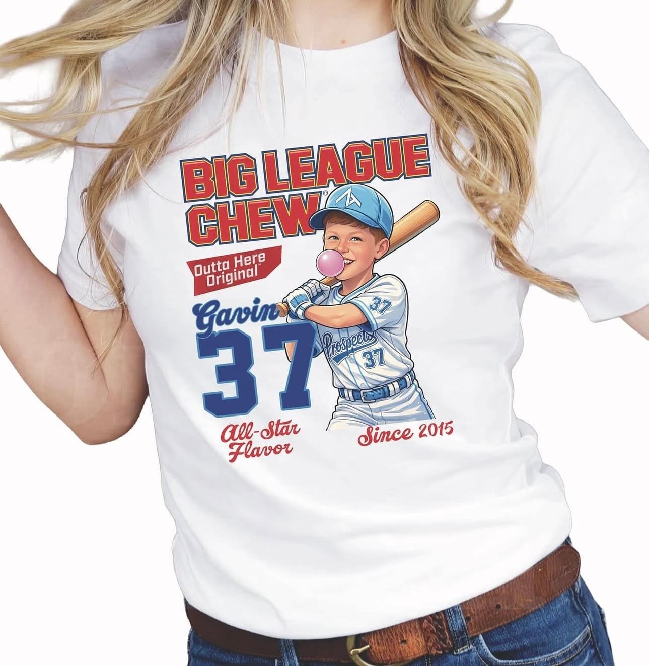 Personalized 'Big League Chew' baseball /softball unisex t-shirt