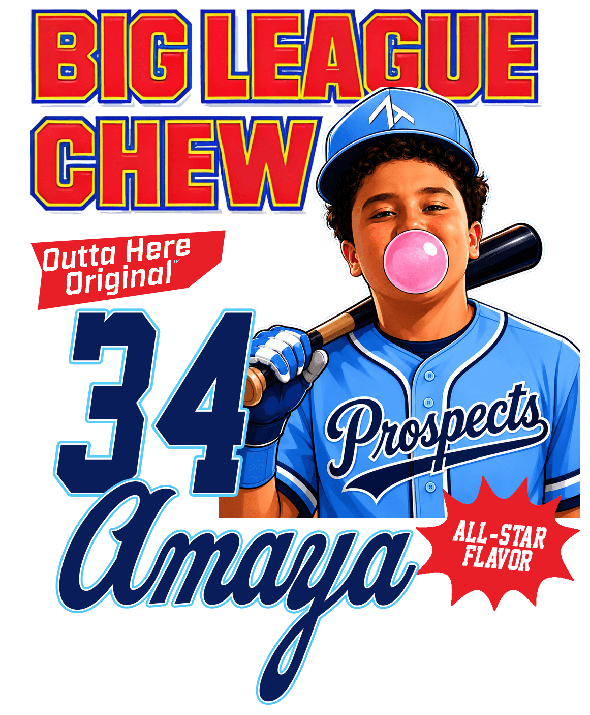 Personalized 'Big League Chew' baseball /softball unisex t-shirt - Image 2