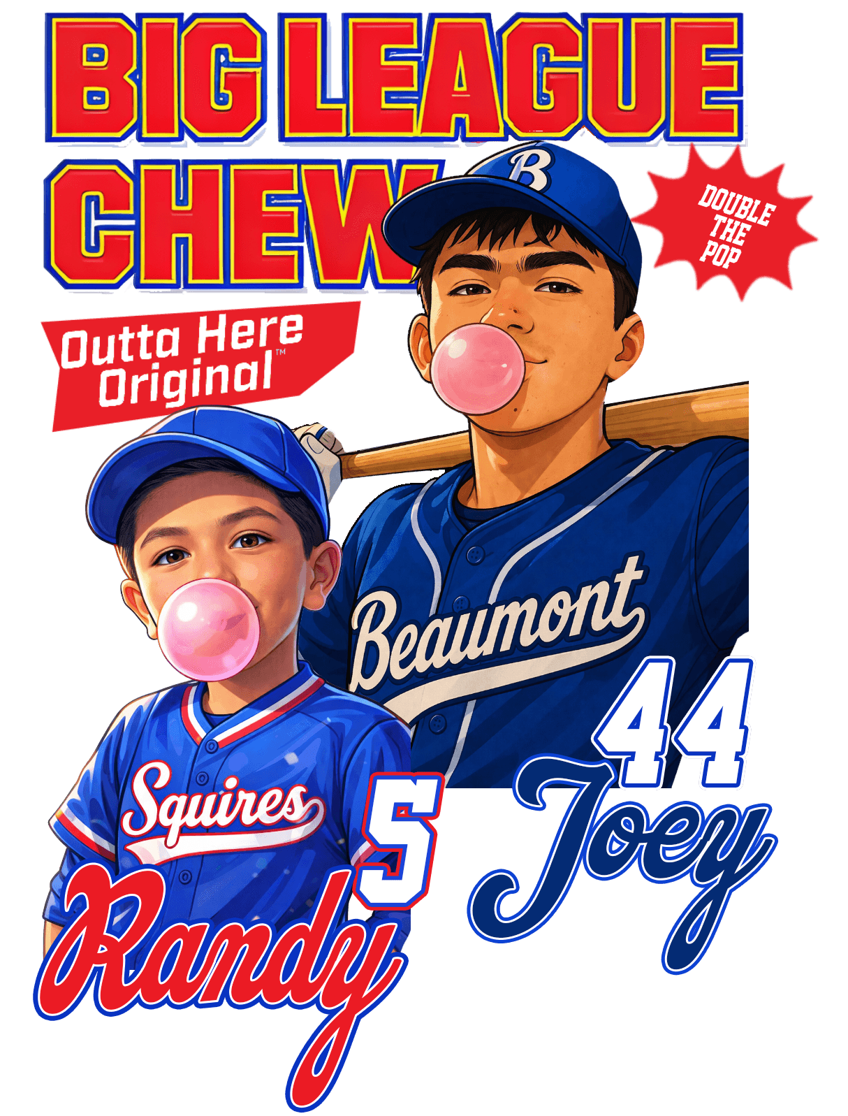 Personalized 'Big League Chew' baseball /softball unisex t-shirt - Image 3